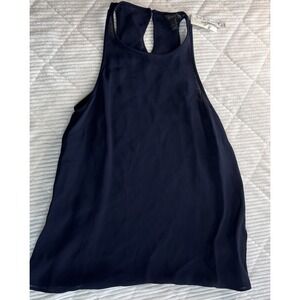 J.CREW Chiffon Sheer  Tank Top Blue Size 4 Women Sleeveless Vacation